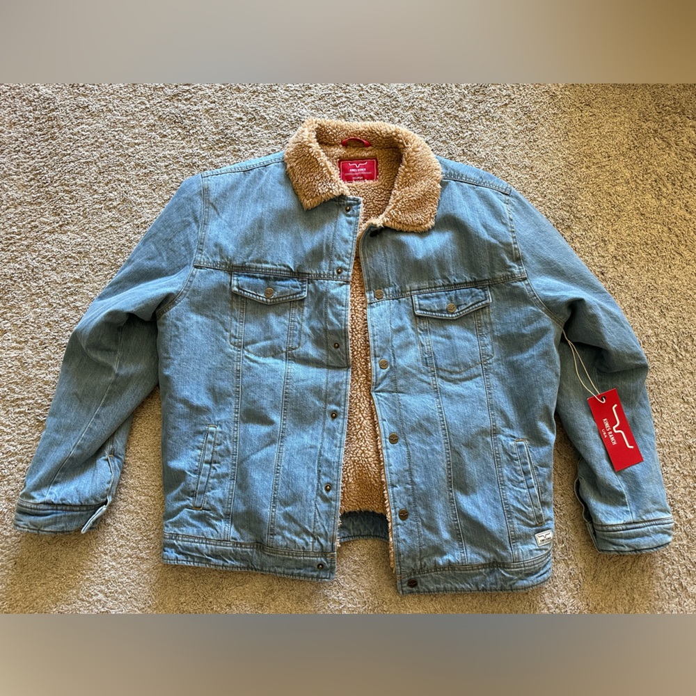Kimes Ranch Laramie Trucker Denim Jacket in 3 year wash finish!!! BNWT!!!